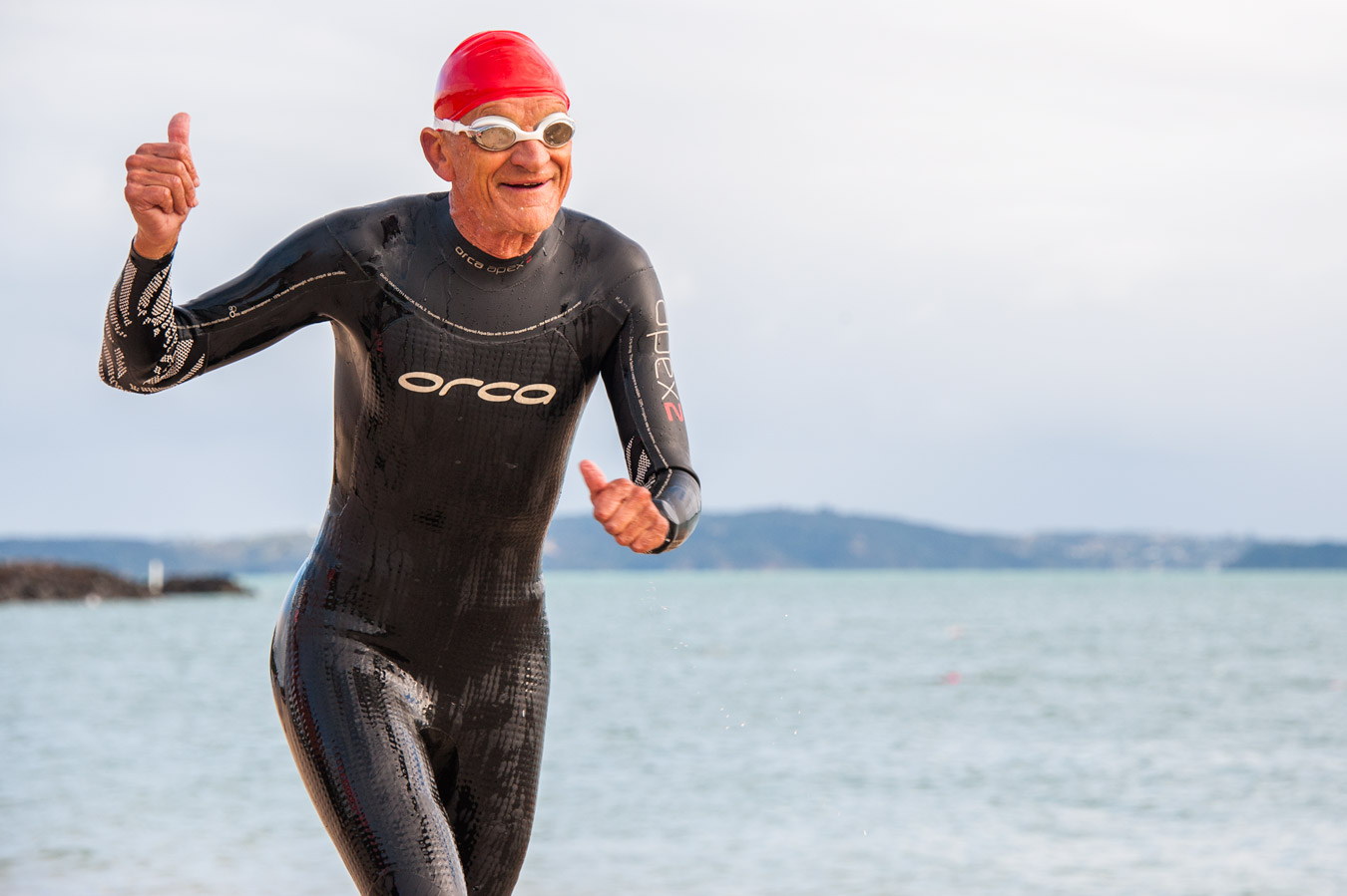 Garth Barfoot midway through the swim leg