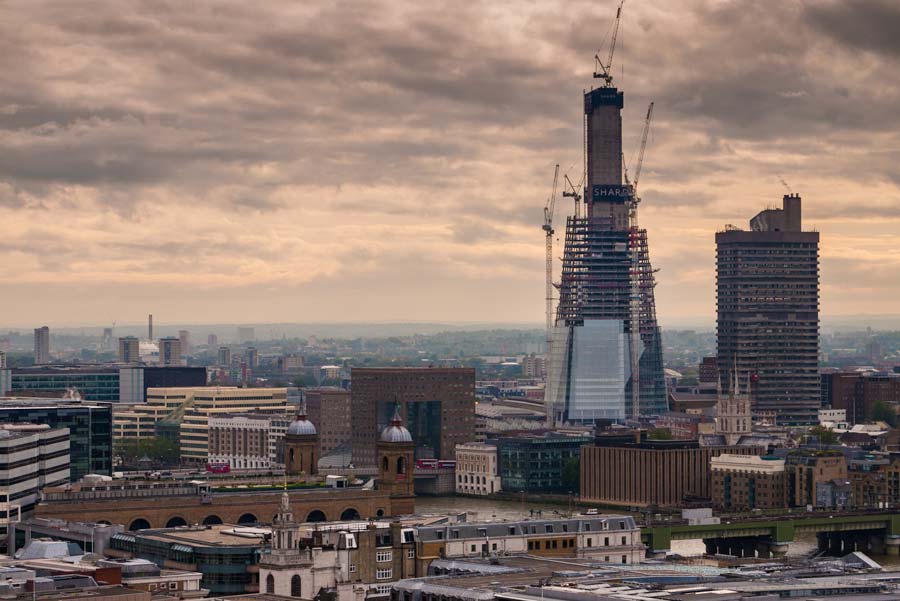 The Shard reaching skyward until it hits 310m.