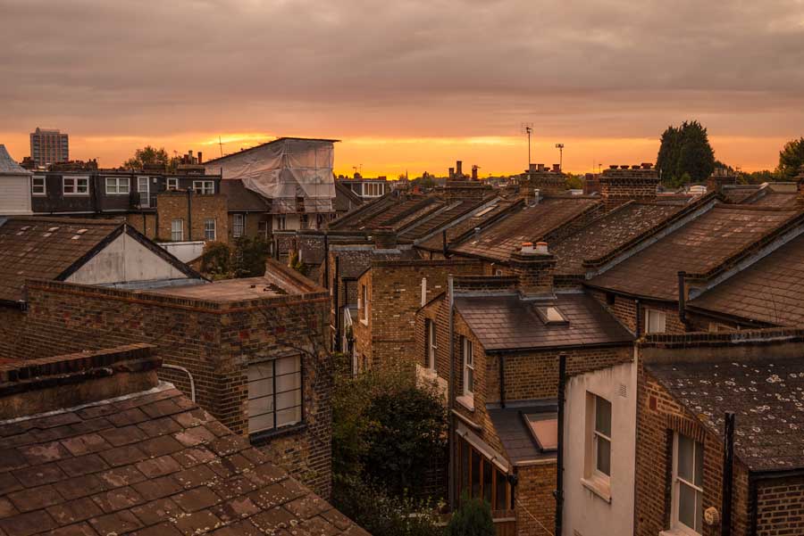 Sunrise over Clapham.