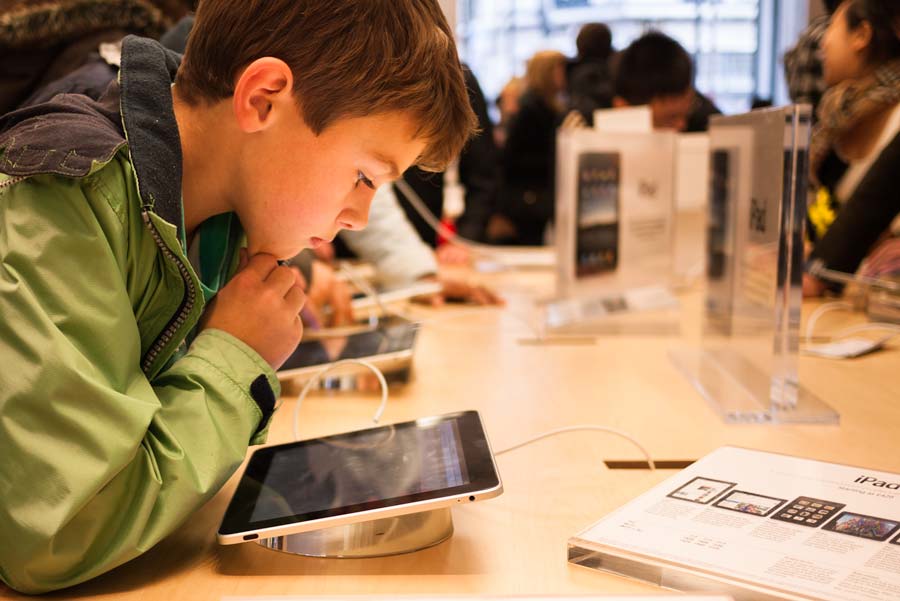 Friday night at the Apple store on Regent St.