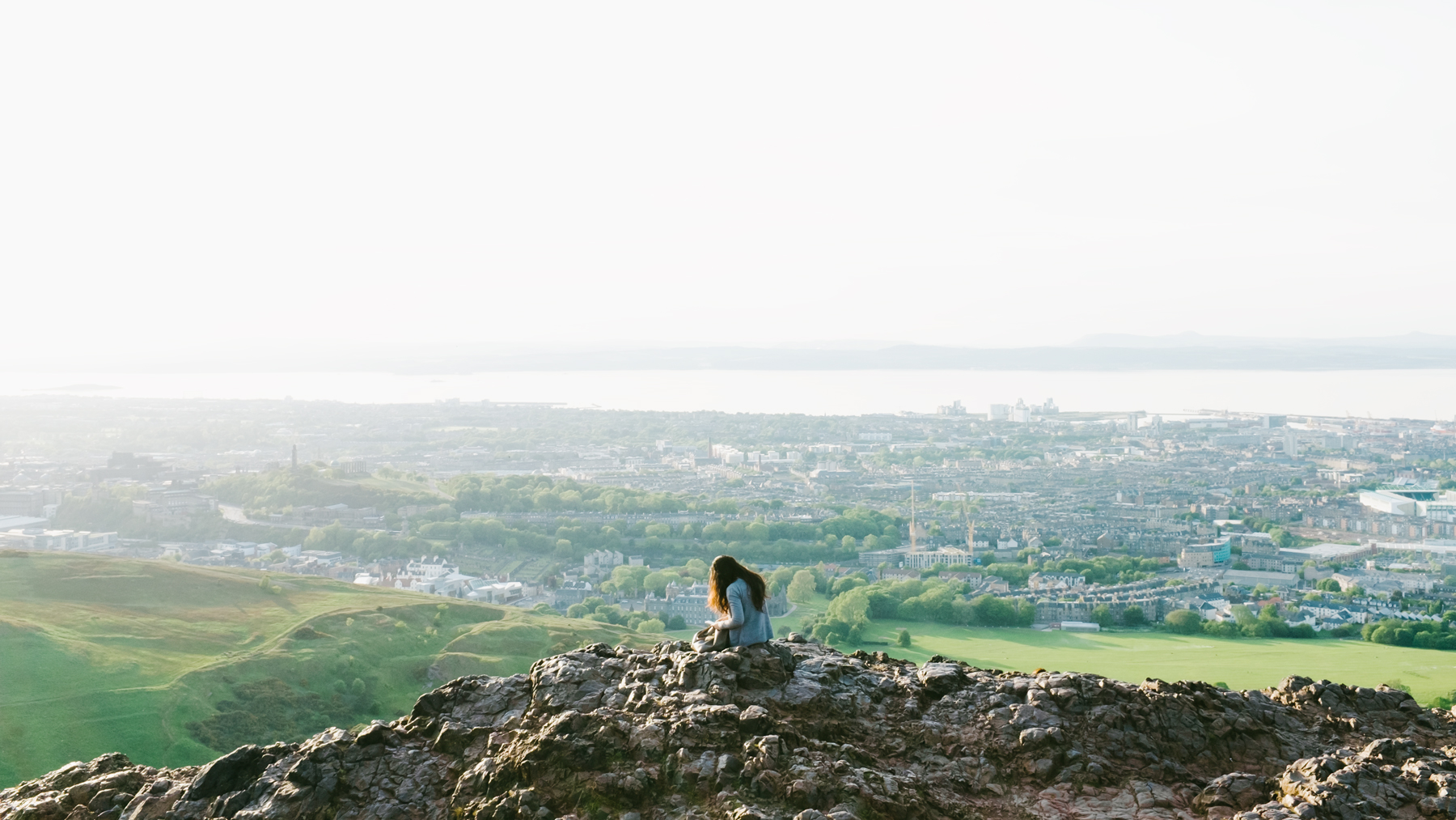 Looking over Edinburgh to the North Sea.