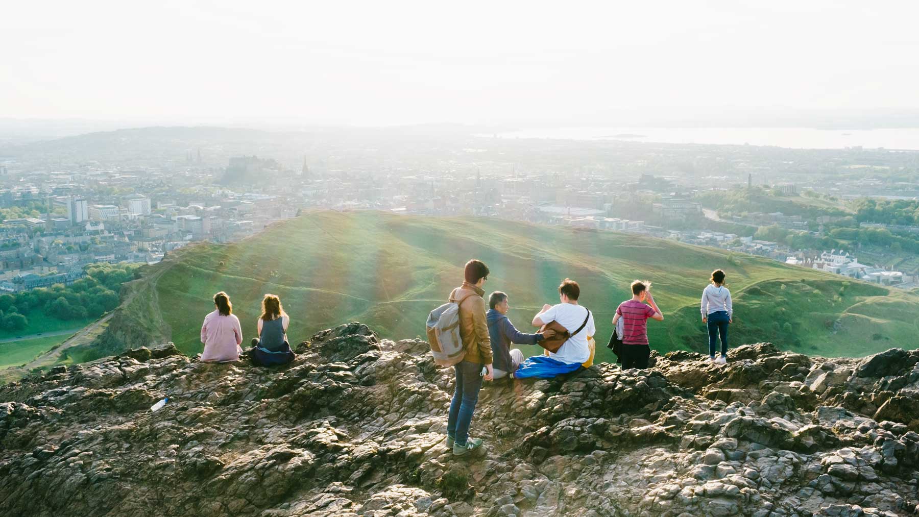 Looking over Salisbury Crags to the Old Town.