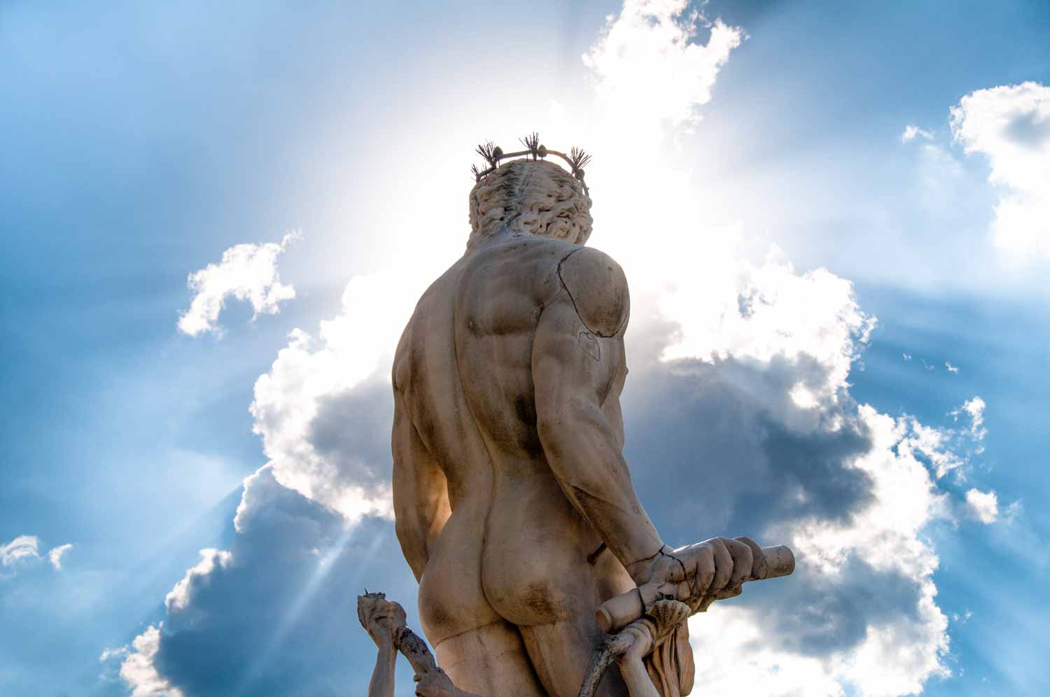 Neptune looking out over the Piazza della Signoria.