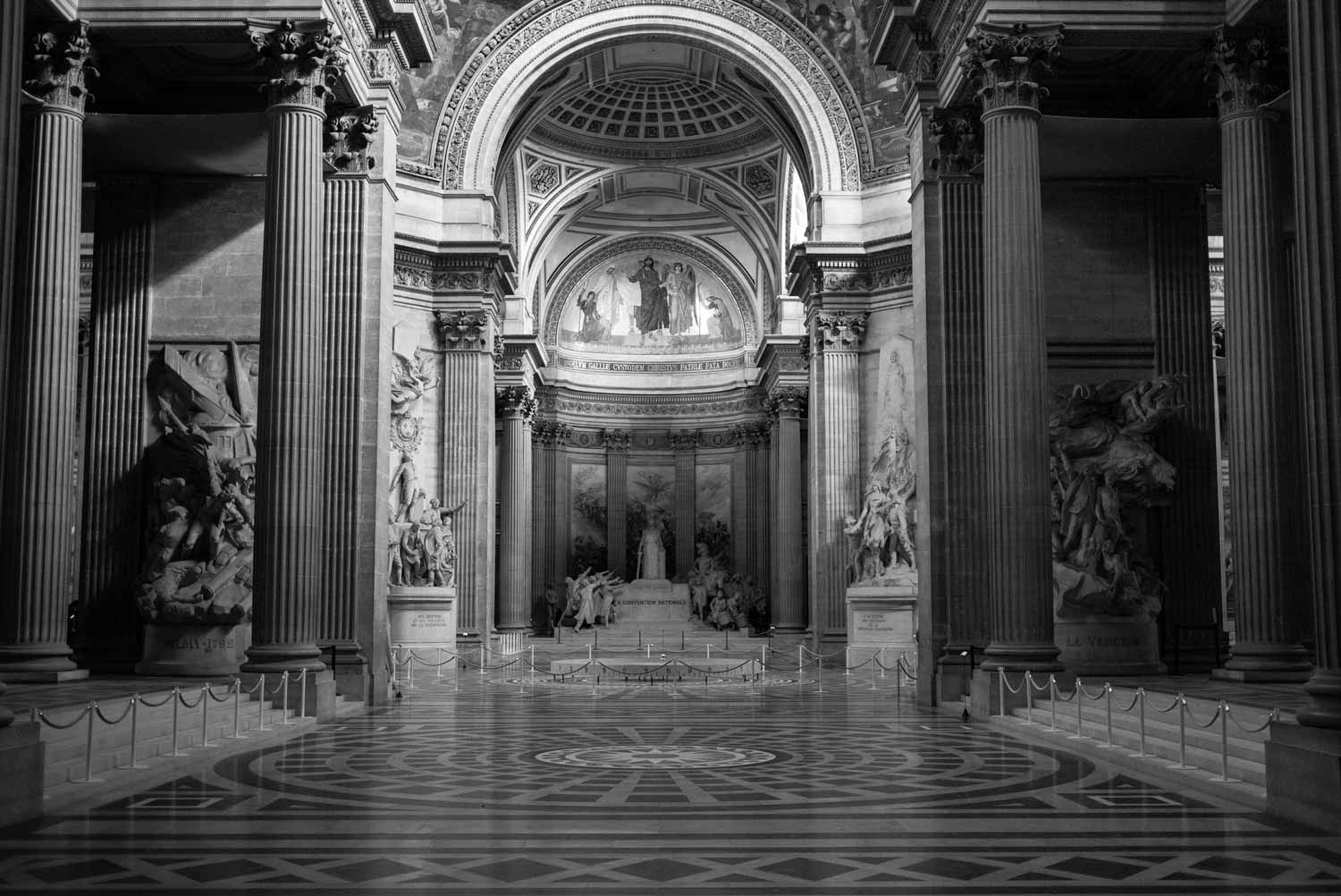 Looking down the length of the Pantheon.