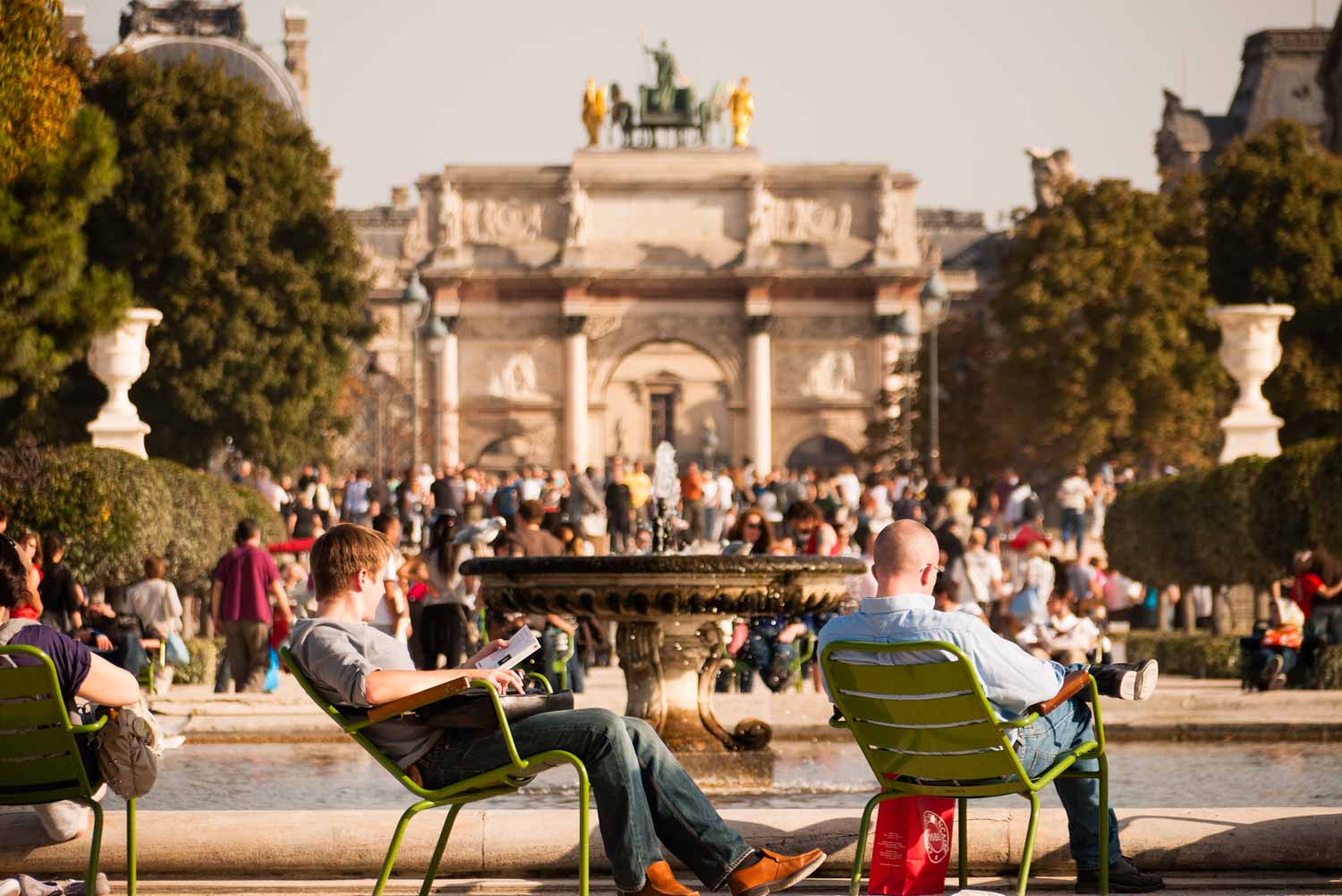 In the heart of the Tuileries looking back toward the Louvre.