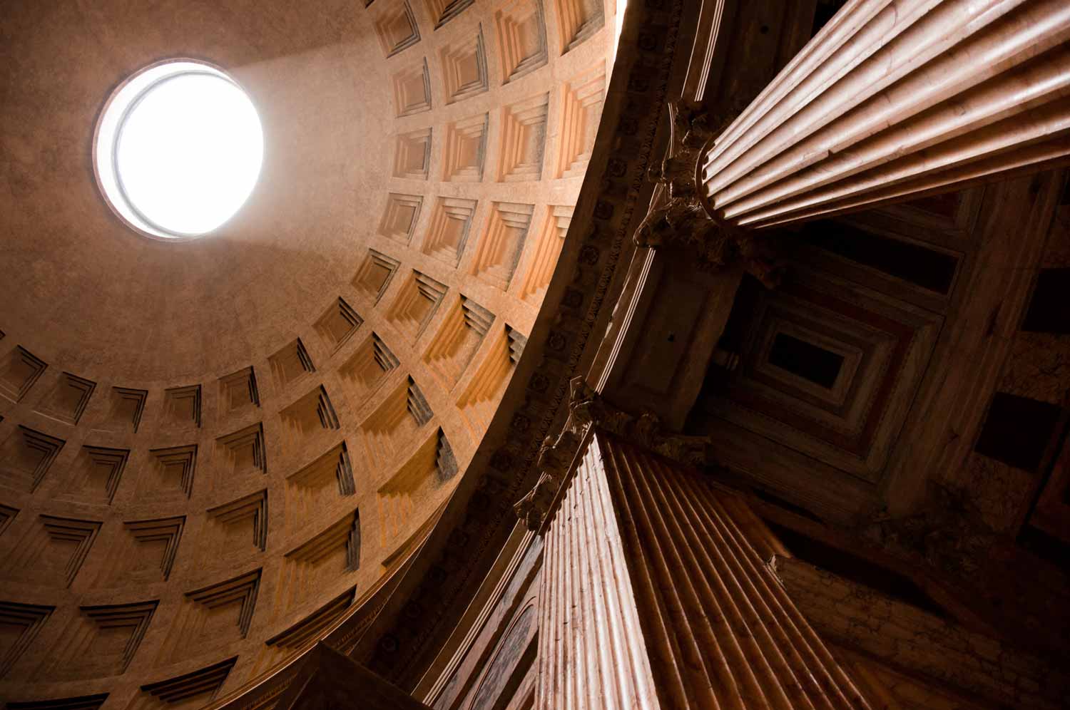 Looking through the Oculus to the open air above.