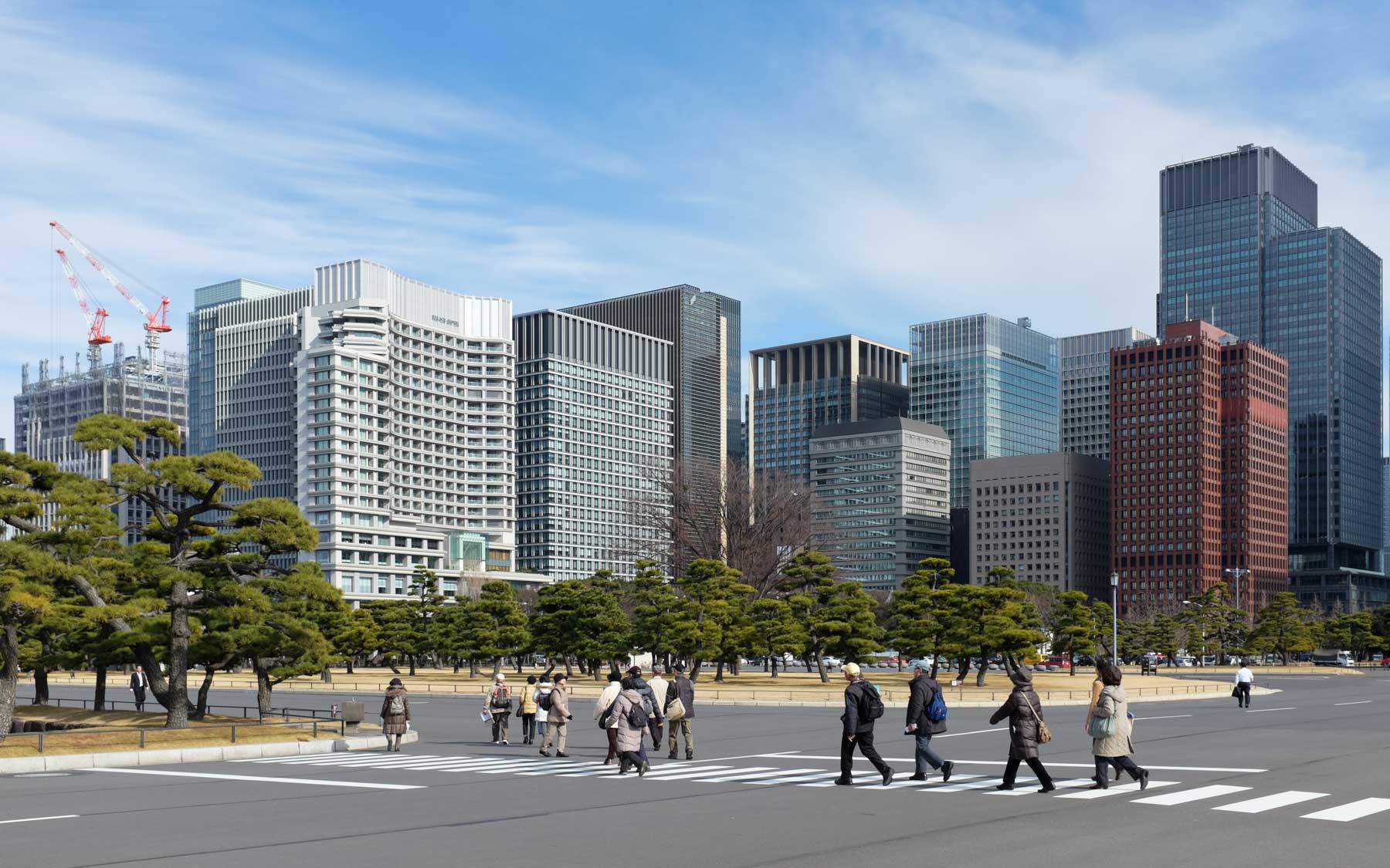 Looking towards Kanda Station from the grounds in front of the Imperial Palace.