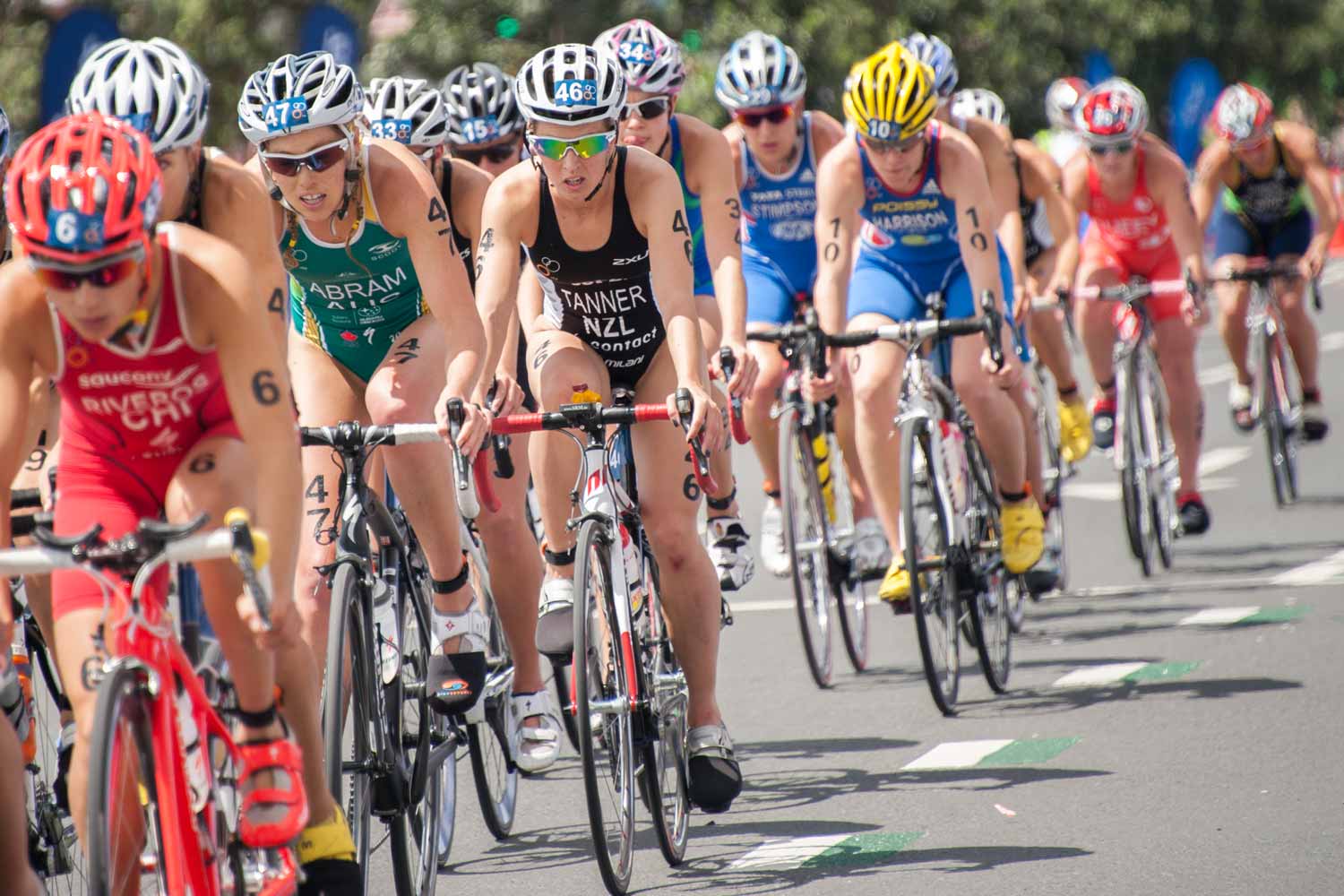 Debbie Tanner rides in her last triathlon.