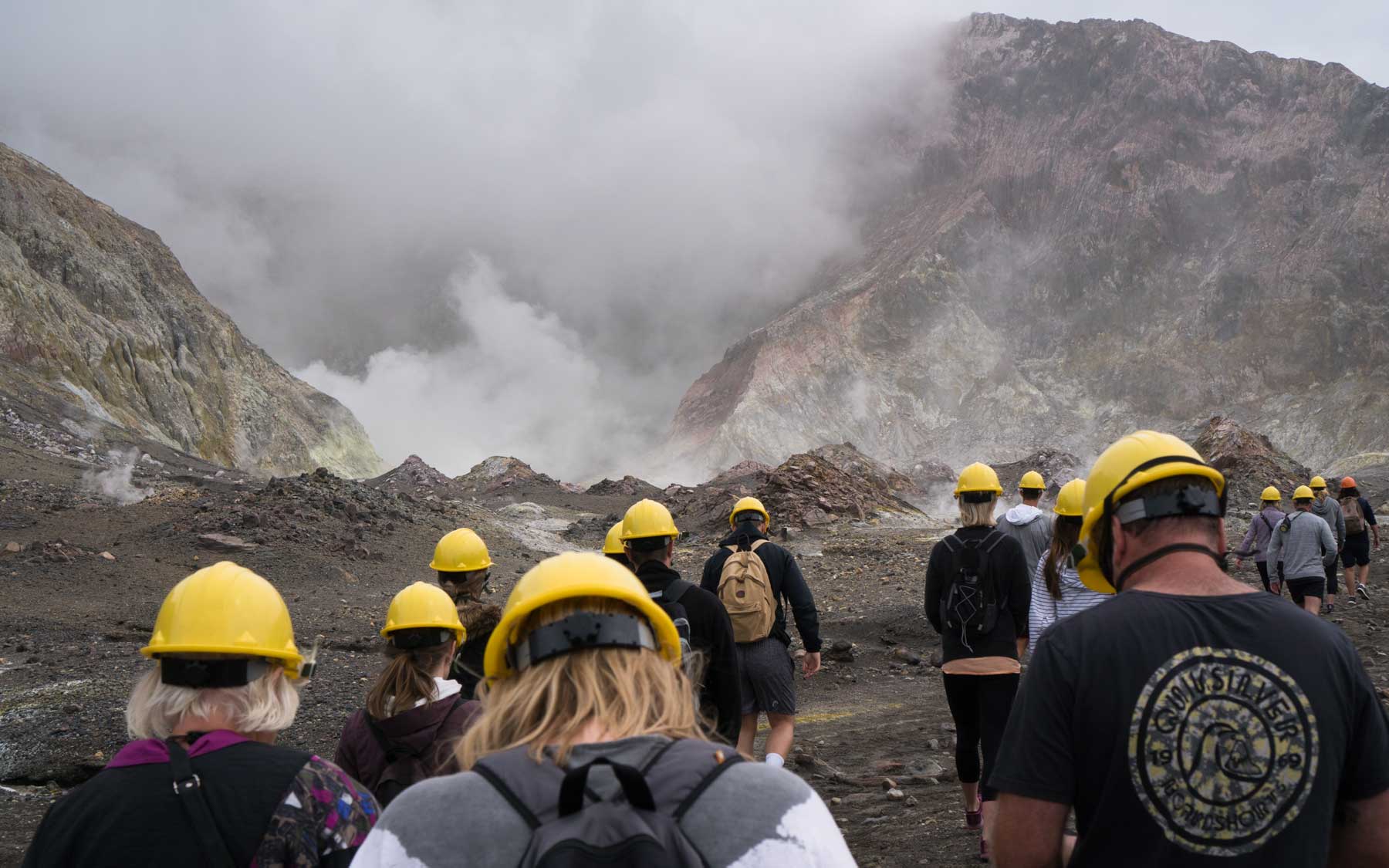 Walking towards the inner crater.